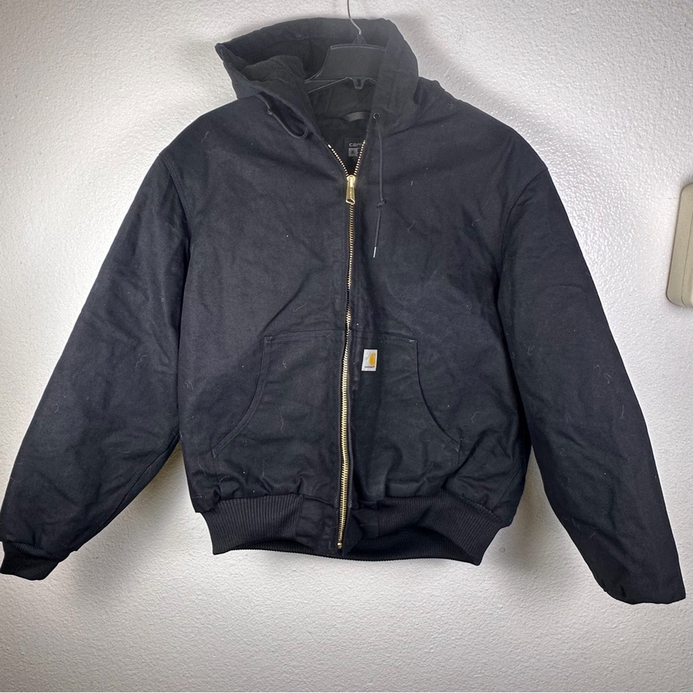 Carhartt Men's Black Bomber Jacket XL
Loose Fit Hooded Full Zip Pockets